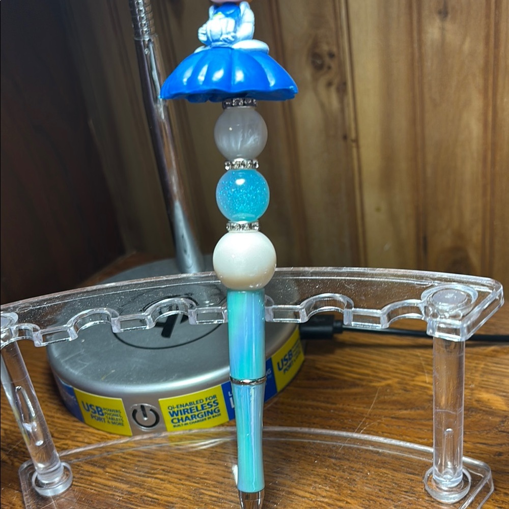 Blue and White Beaded Pen